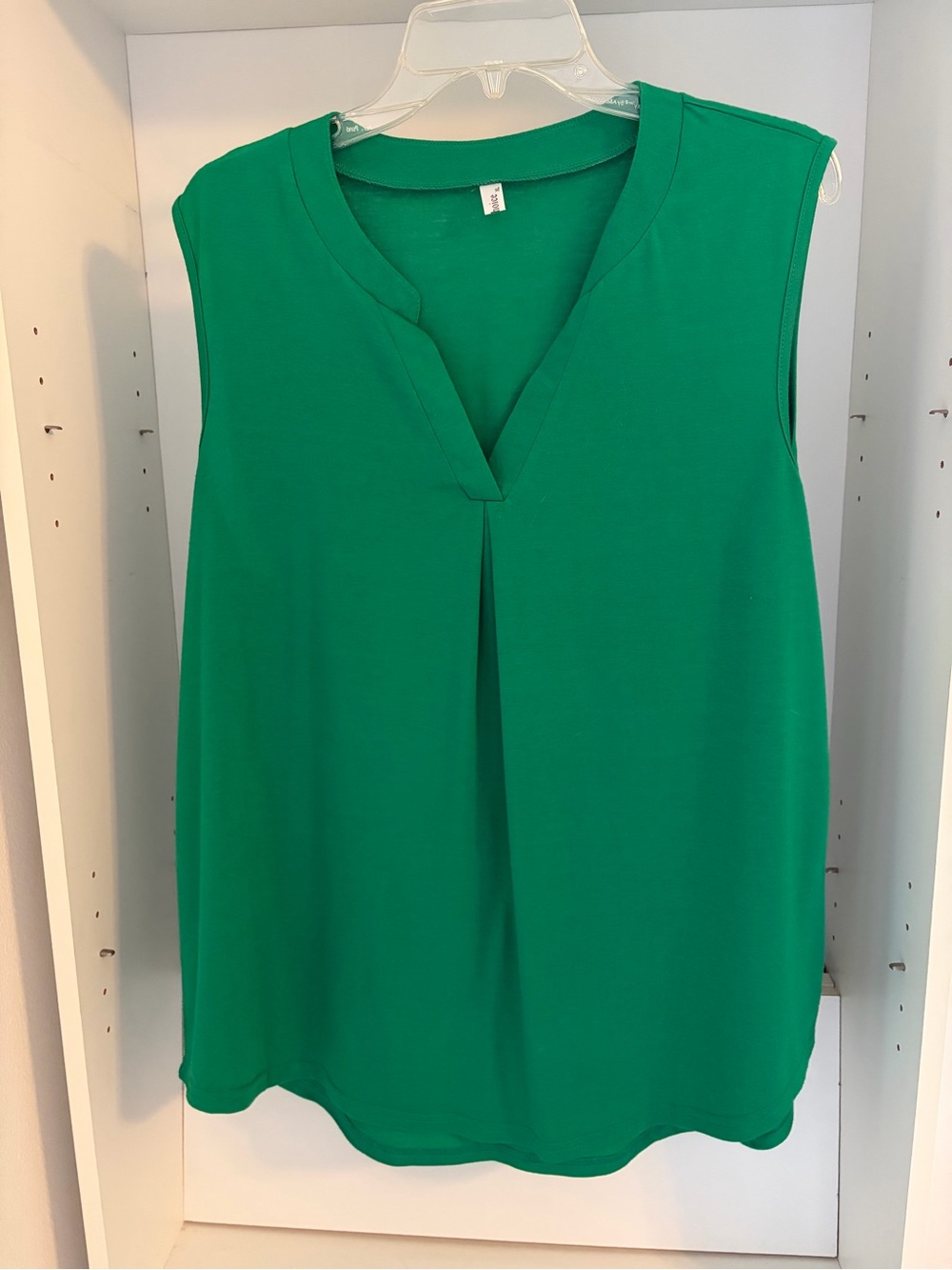 Sleeveless V-Neck Top in Emerald Green - Women
